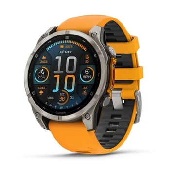 fenix 8 47mm AMOLED Sapphire, titánium, narancs/grafit szilikon szíjjal (ED XD)