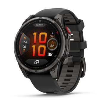 fenix 8 Pro 47mm AMOLED Sapphire karbonszürke DLC Titanium fekete/szürke szilikon szíjjal (ED XD)
