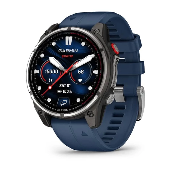 quatix 8 Pro – 47 mm, AMOLED, Sapphire Titanium, captain blue szilikon szíjjal (ED XD)
