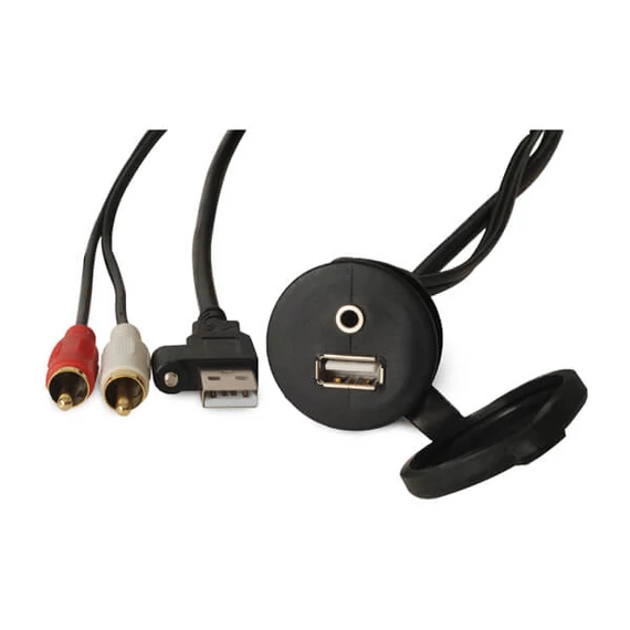 Bulk Head Mounted Combination USB and 3.5mm Jack - Compatible with 70,