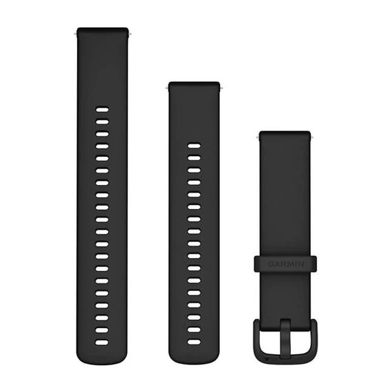 Óraszíj 20 mm fekete szilikon (Quick Release)