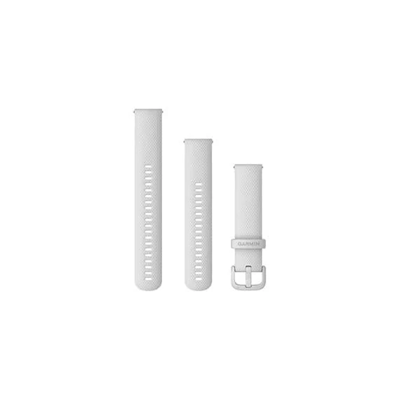 Óraszíj 20 mm fehér szilikon, fehér csat (Quick Release)